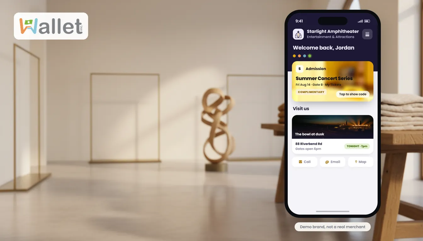 A branded Wallet home screen with an offer.